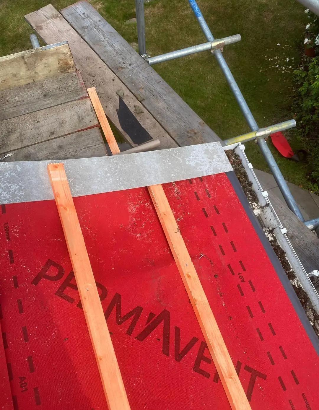 Roofing work in progress by Top Level Roofing & Building Solutions
