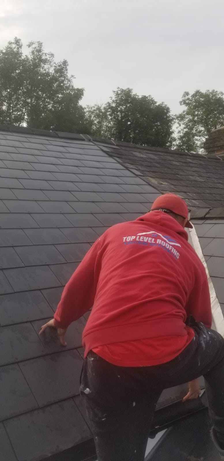 Roofing work in progress by Top Level Roofing & Building Solutions