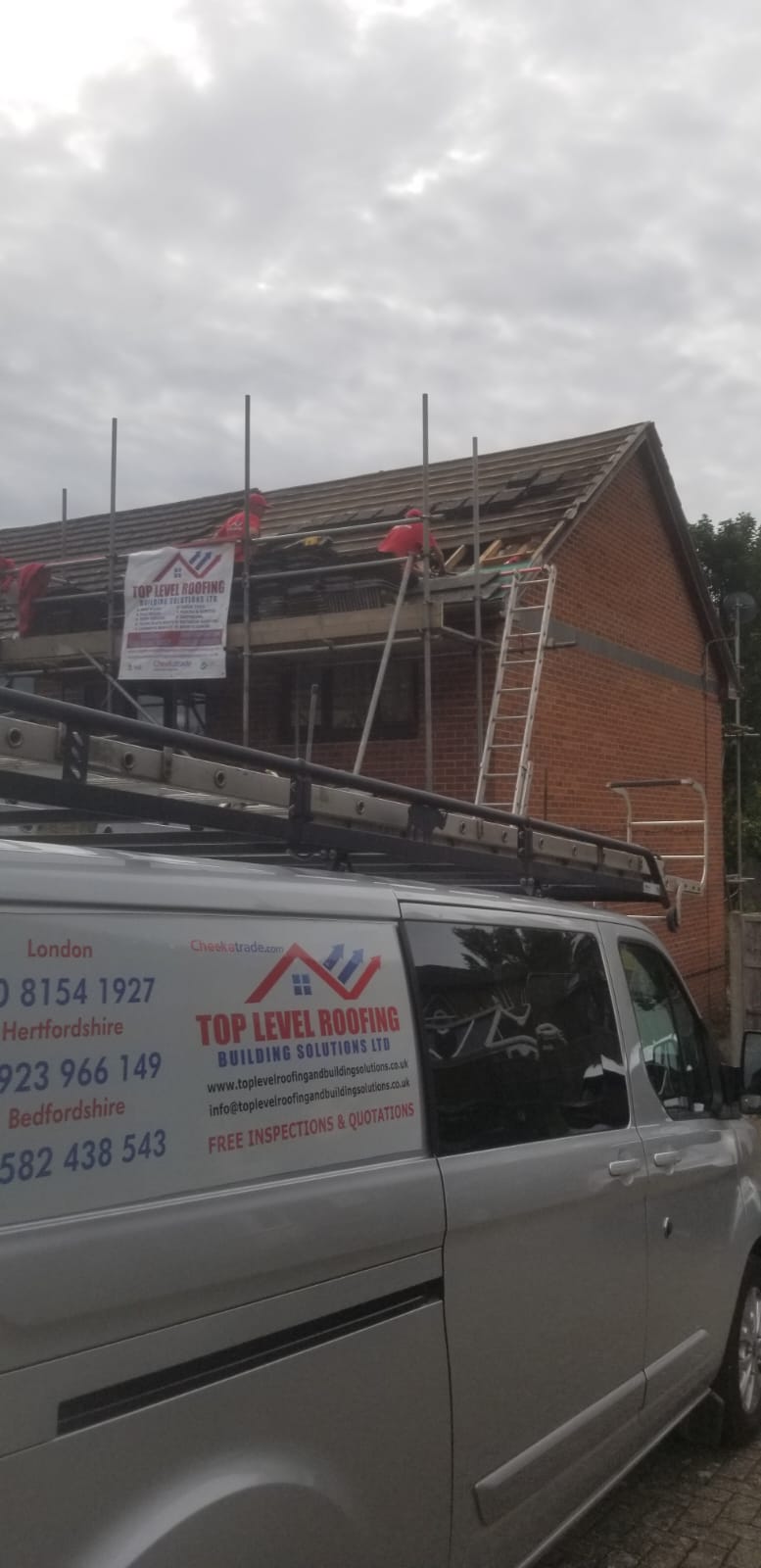Roofing work in progress by Top Level Roofing & Building Solutions