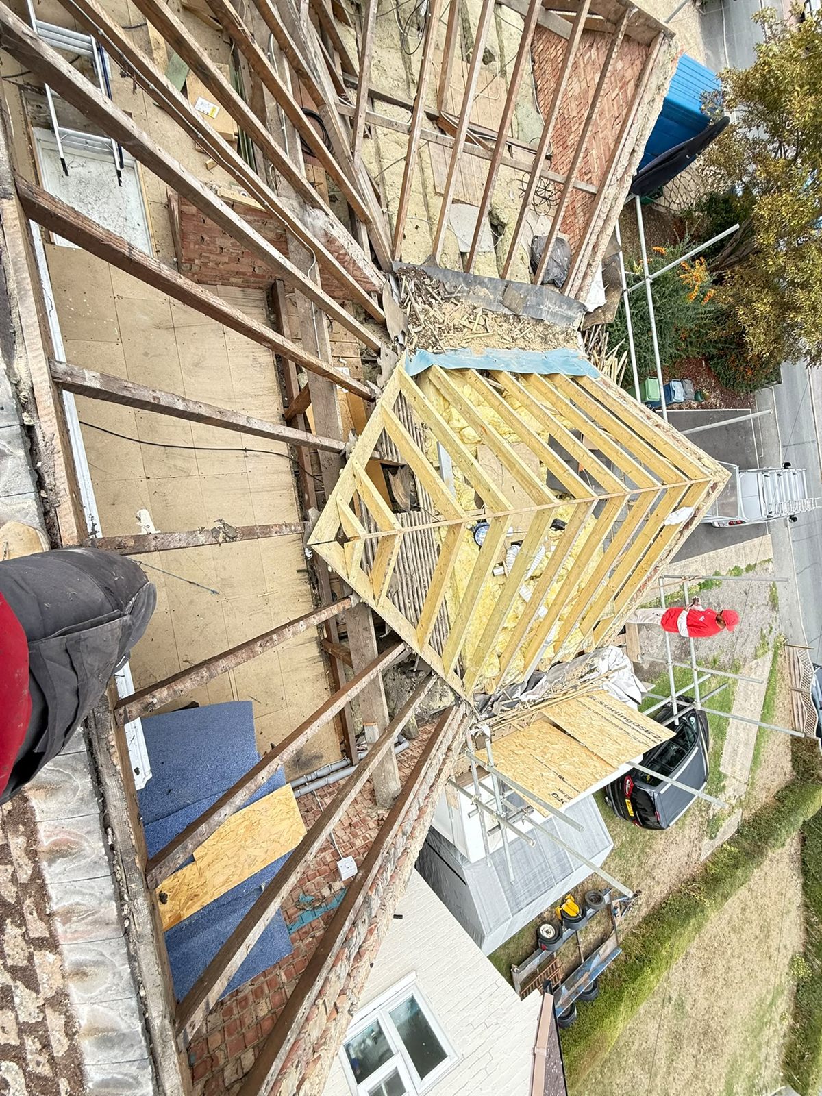 New roof timber structure during a re-roof by Top Level Roofing & Building Solutions